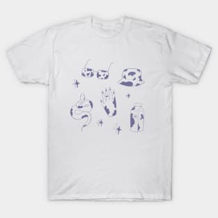 Cow print sticker set Purple T-Shirt